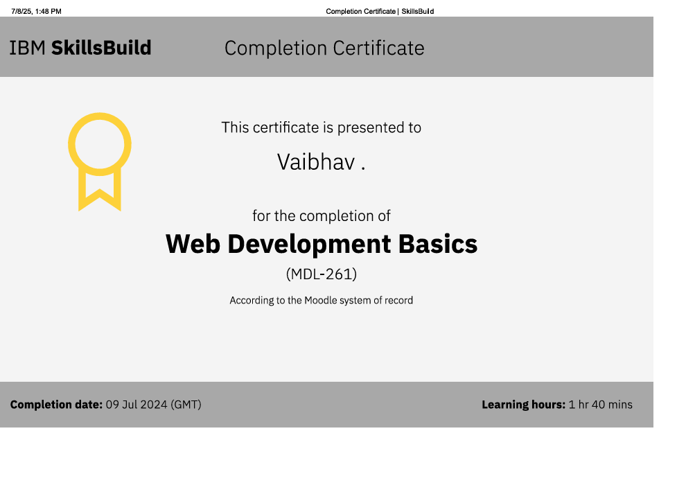 Frontend Certificate